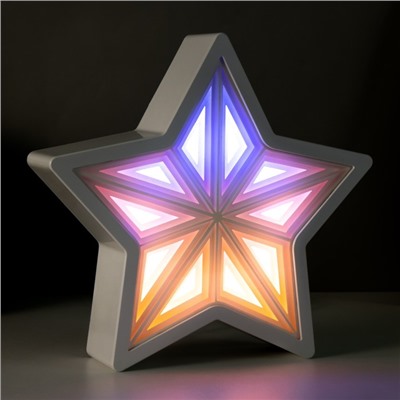 Ночник "Звезда" LED USB от батареек 3хАА белый 22,5х22,5х5 см
