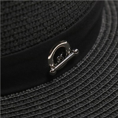 Шляпа женская с бусинами MINAKU цвет черный, р-р 56-58