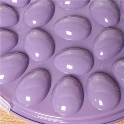 Контейнер для хранения яиц Доляна, 22 ячейки, 30×6 см, цвет МИКС