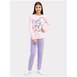 Комплект для девочек (джемпер, брюки) в светло-розовом и лавандовом цветах