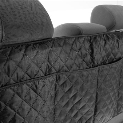Органайзер на спинку сиденья в багажник, оксфорд, ромб, черный, размер 95х40 см