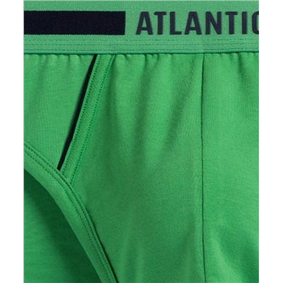 Мужские трусы слипы спорт Atlantic, набор из 3 шт., хлопок, темно-синие + зеленые + фиолетовые, 3MP-159