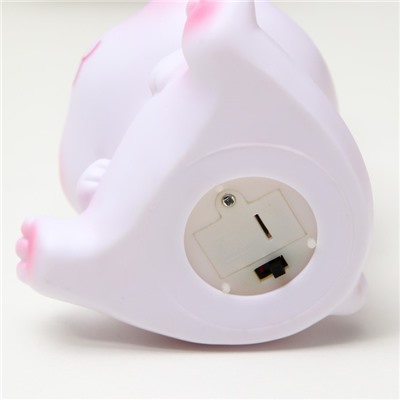 Ночник "Зайчик" LED от батареек бело-розовый 9,5х14,5 см