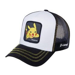 Бейсболка с сеточкой CAPSLAB арт. CL/PKM2/3/PIK5 Junior Pokemon Pikachu (белый / черный)
