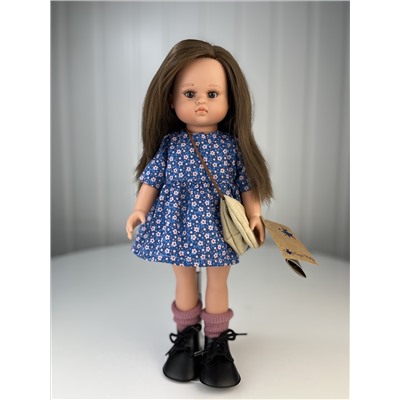 Кукла Нэни, брюнетка, в цветном платье и вязаной шапке, 33 см, арт. 33013