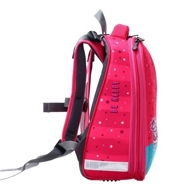Рюкзак каркасный Stavia "Совушки", 38 х 30 х 16 см, эргономичная спинка, мультиколор, розовый