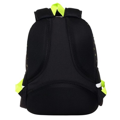Рюкзак школьный Hatber Easy CYBER SPORT,  41 х 29 х 16 см, эргономичная спинка, салатовый, чёрный