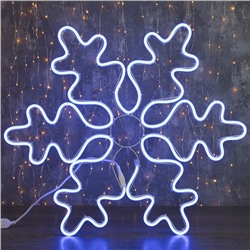 Неоновая фигура «Снежинка», 67 см, 600 LED, 220 В, свечение синее