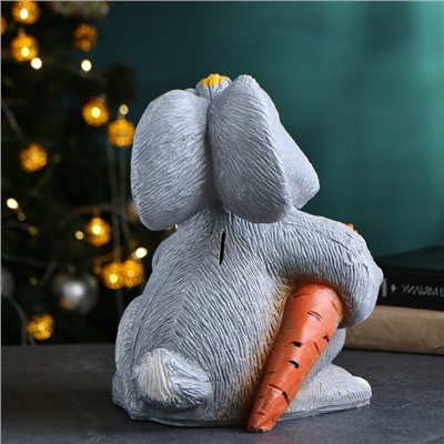 Копилка "Кролик с морковкой" цветной, 28х25х22см