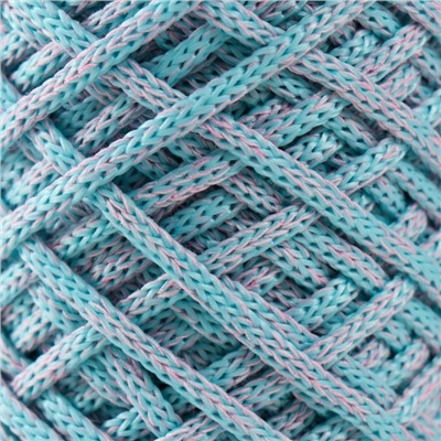 Шнур для вязания 35% хлопок,65%  полипропилен 3 мм 85м/165±5 гр (Розовый/мята)