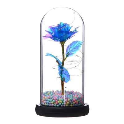 Ночник колба "Синий цветок" LED от батареек 3хААА 11х11х22 см