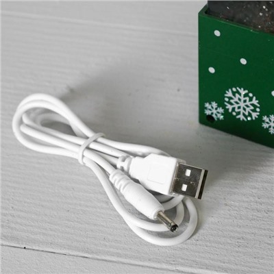 Светодиодная фигура «Подарок зелёный» 10 × 19 × 10 см, пластик, батарейки ААх3 (не в комплекте), USB, свечение тёплое белое