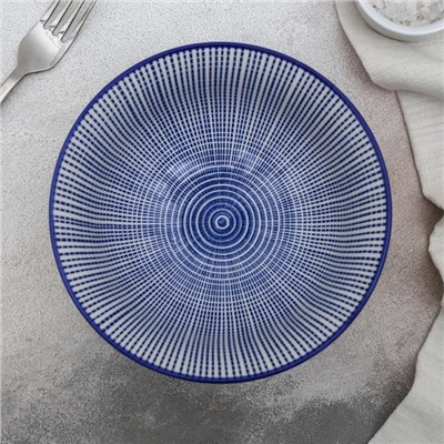 Салатник керамический Доляна «Мерцание», 550 мл, d=15,5 см, цвет синий