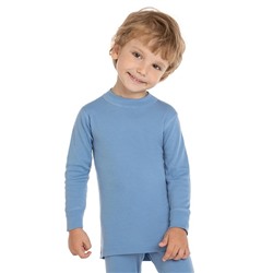 Термофутболка для мальчиков с длинным рукавом серии SOFT, цвет голубой пепельный