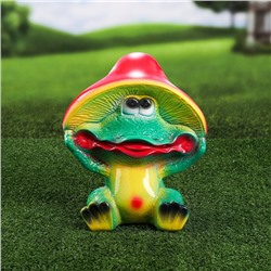 Садовая фигура "Лягушка Гриб", разноцветная, гипс, 29 см