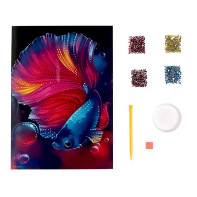 Алмазная мозаика с частичным заполнением для детей «Волшебная рыбка»