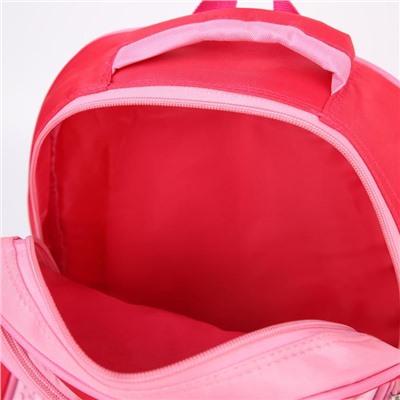 Рюкзак, отдел на молнии, 2 боковых кармана, цвет розовый