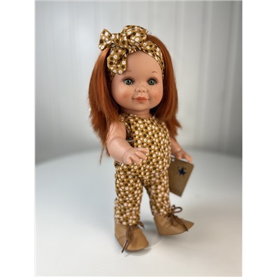 Кукла "Бетти", рыжая, в леопардовом комбинезоне, 30 см, арт. 3150
