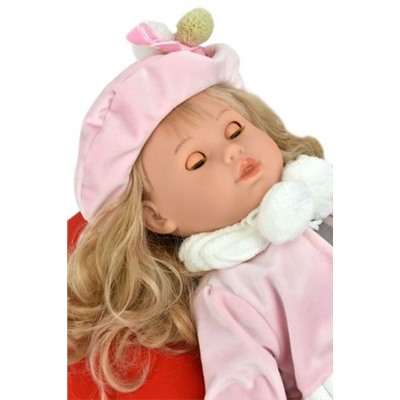 Кукла "Тина", блондинка, в платье в клетку, 42 см, арт. 602
