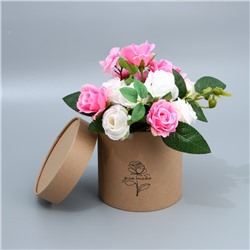 Шляпная коробка из крафта «Роза», 15 х 15 см