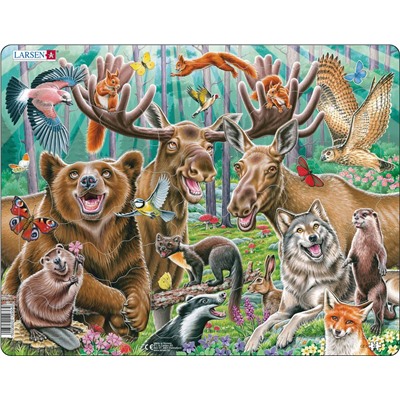 Пазл Larsen «Счастливые лесные животные», 42 эл