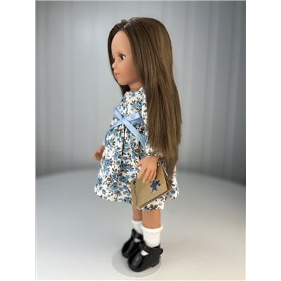 Кукла Нина, 33 см, темноволосая, в платье с цветами, арт. 33103