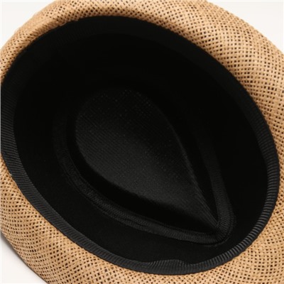 Шляпа мужская MINAKU, цвет светло-коричневый, р-р 58
