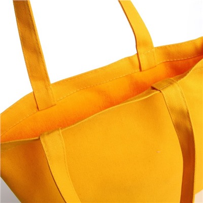 Сумка-шопер без застёжки, из текстиля, цвет жёлтый