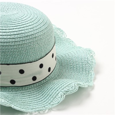 Шляпа для девочки "Леди" MINAKU, р-р 52, цв.голубой