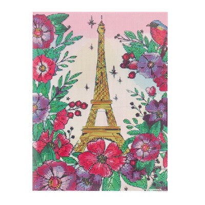 Алмазная мозаика с полным заполнением на подрамнике «Романтичный Париж», 30 × 40 см