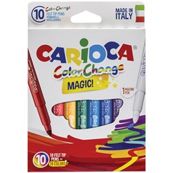 Фломастеры меняющие цвет Carioca "Color Change", 09цв.+1, 10шт., картон, европодвес