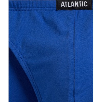 Мужские трусы слипы мини Atlantic, набор 3 шт., хлопок, лайм + голубые + темно-синие, 3MP-170