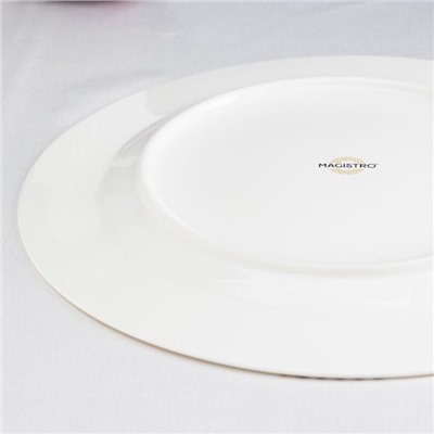Тарелка фарфоровая обеденная Magistro «Миледи», d=25,3 см
