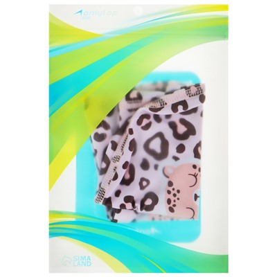 Шапочка для плавания детская ONLYTOP «Леопард», тканевая, обхват 46-52 см
