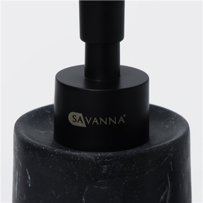Набор аксессуаров для ванной комнаты SAVANNA, 3 предмета: дозатор, стакан, мыльница, цвет чёрный