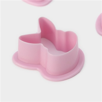 Набор форм для печенья Доляна «Пасхальный», 6 шт, 8×7×2 см, цвет розовый