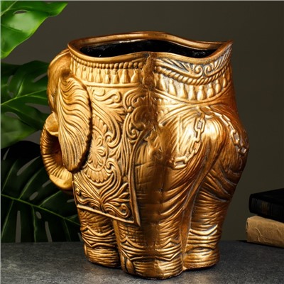 Фигурное кашпо "Слон средний", бронза 6 л/ 35х22х35 см