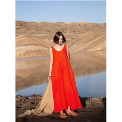Сарафан женский в оранжево-красном цвете