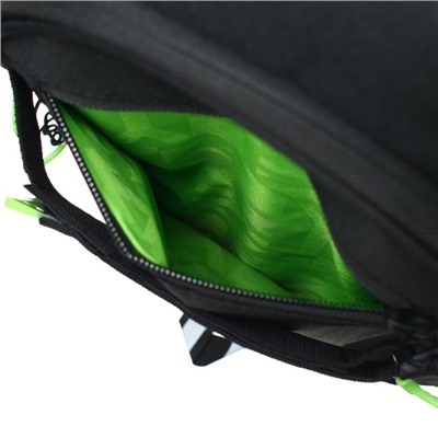 Рюкзак молодёжный Grizzly, 44 х 28 х 23 см, эргономичная спинка, отделение для ноутбука, чёрный, салатовый