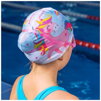 Очки для плавания детские ONLYTOP «Нарвалы», беруши, цвет розовый