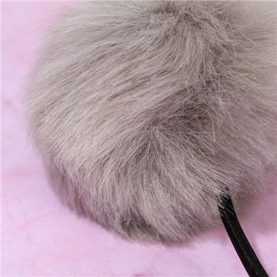 Ободок для волос с пушистыми ушками «Мишка», серый