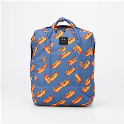 Рюкзак-сумка, отдел на молнии, наружный карман, цвет серо-голубой, «Хот-Дог»