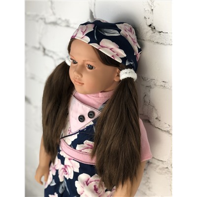 Кукла Джеральдин, в цветастом комбинезоне, 62 см , арт. B9005-A