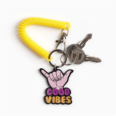 Брелок для ключей на резинке "Good vibes", 4.5 х 5 см