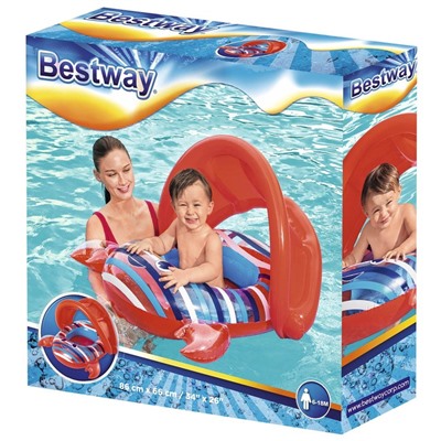 Круг для плавания с сиденьем «Крабик», 86 х 66 см, от 6-18 месяцев, цвет МИКС, 34125 Bestway