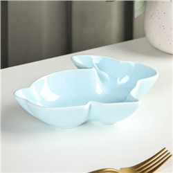 Блюдо керамическое глубокое «Милашки. Зайка», 300 мл, 17,5×12,6×4 см, цвет голубой