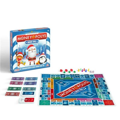 Новогодняя настольная игра «Новый год: MONEY POLYS. Зимний город», 60 карт, 2 кубика, 6 фишек, 10+
