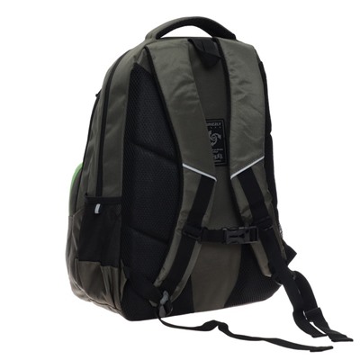 Рюкзак молодёжный Grizzly, 45 х 32 х 23 см, эргономичная спинка, хаки, зелёный