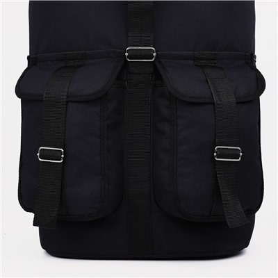 Рюкзак туристический, 55 л, отдел на шнурке, 4 наружных кармана, «ЗФТС», цвет чёрный