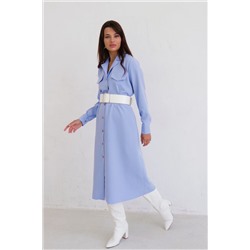 10535 Платье-рубашка с английским воротником голубое (остаток: 42, 46)
